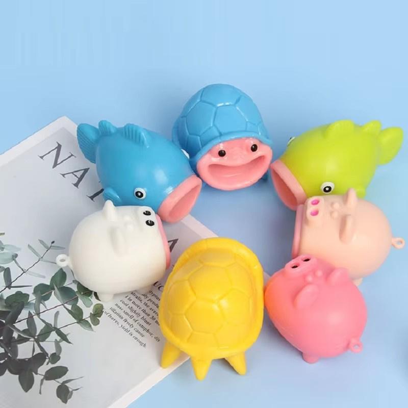 Funny Squeezing Tongue Sticking Small Animal Venting Toys Cartoon Doll Pinching Mini Toys Decompression Desk Top Decoration