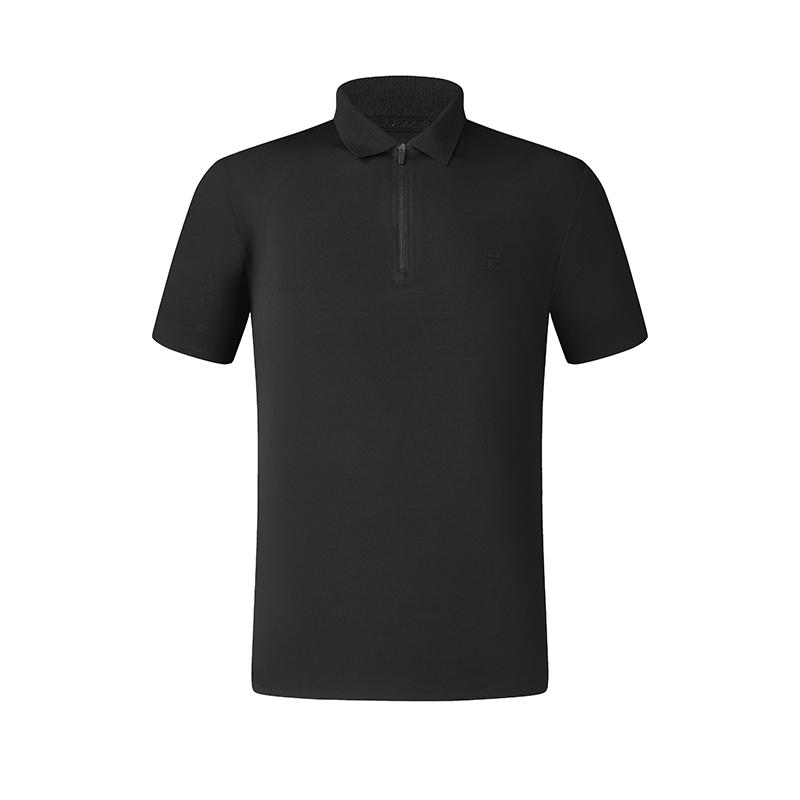 Fila Athletics Tennis Series Casual Basic Tennis Knit Polo Shirt Men Tops Deep-Black A11M513106F-BK