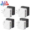 3.1A 6-Port USB Charger with EU, US, UK, KR Plug Adapters