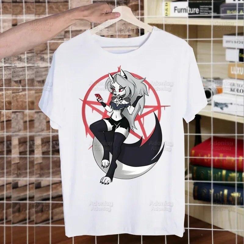 Helluva Boss Printed T Shirt Unisex Retro Washed Tops Tees Harajuku Tshirt Streetwear Hip Hop Unisex T-shirts