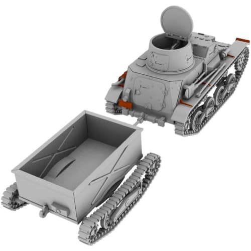 IBG 1/72 Scale Japanese Army Type 94 Light Armored Car (Early Model) with Two Types of Towing Trailer, Plastic Model Kit PB72045