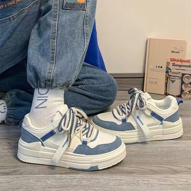 Fashion White Women Platform Sports Shoes Sneakers Kawaii Vintage Vulcanize Casual Korean Fashion Tennis Female Flats Vulcanize Shoes