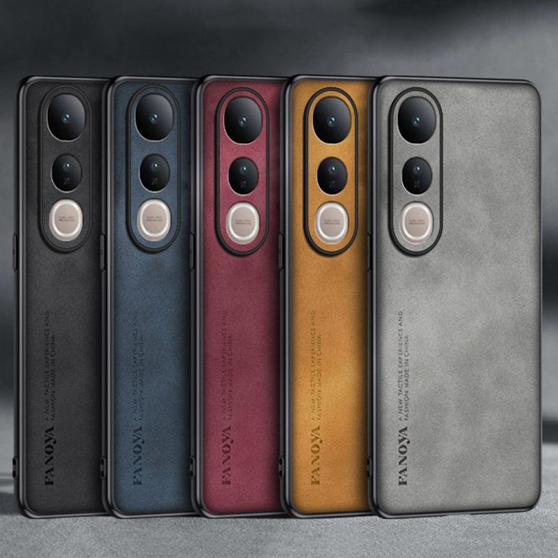 For Vivo V50 Lite Case Luxury PU Leather Phone Case For Vivo V50 Lite 5G Back Cover Matte Silicone Shockproof Full Protection