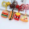 1/3/5PCS Cute Hamburger Fries Keychain Cartoon Food Charm Keyring Funny Car Decor Bag Pendant Gift for Kids Party Favors