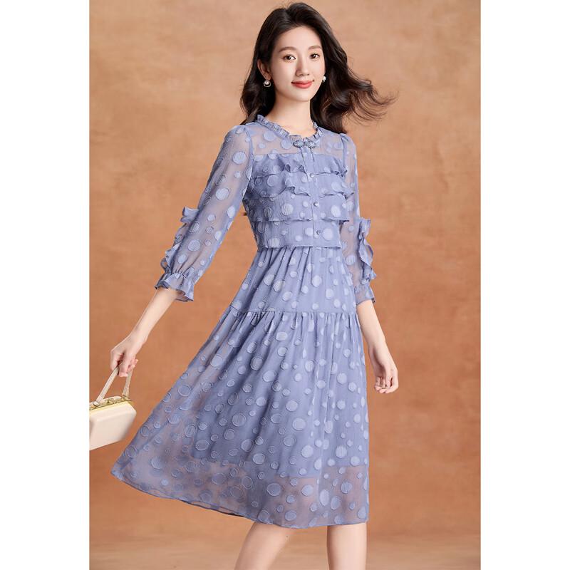 Elegantes A-Linien-Midikleid mit Stufen und Rüschenkragen