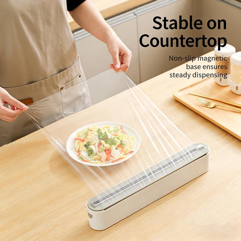 Household Disposable Cling Film Cutter Point-Breaking Food-Safe Cutting Box Suction Cup Refrigerator Organizer For Home Use