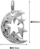 Hawaiian Jewelry Crescent Moon Star Pendant Necklace Silver 925 with 40cm Rope [Leilani] Men's (Comes Chain)
