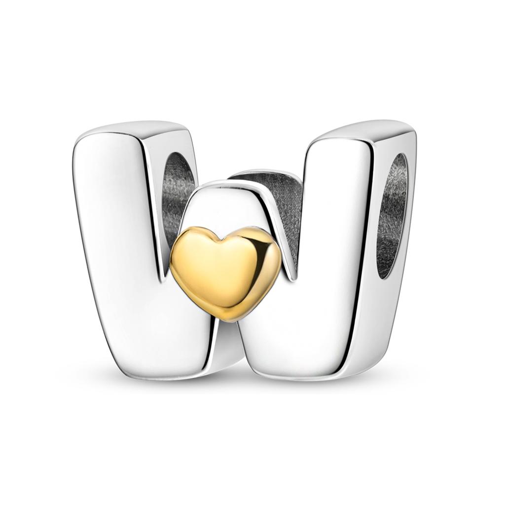 Charms 26 Letters A To Z Alphabet Spell Words Diy Name Copper Beads With Heart Fit Original Bracelet Diy Ladies Girl Jewelry