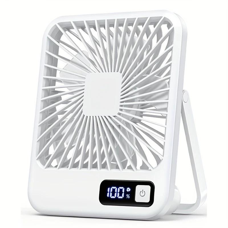USB Desk Fan, Portable 5 Speed Fan LED Display Silent Fan, Quick Cooling Cooling Mini Outdoor Fan, 180 Degree Rotatable Multi Scene Application Fan