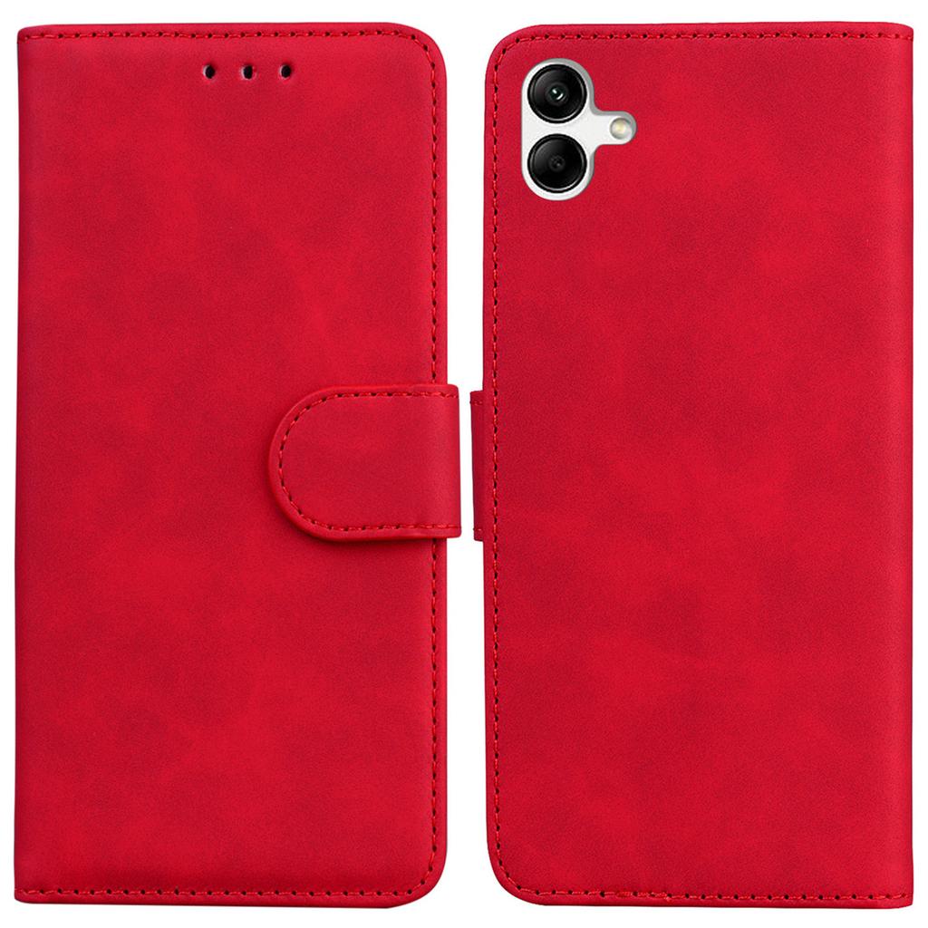 Dla Samsunga Galaxy A04e 4G/F04 4G/M04 4G Etui Portfelowe na Telefon Jednokolorowe PU Skórzane Etui z Podstawką