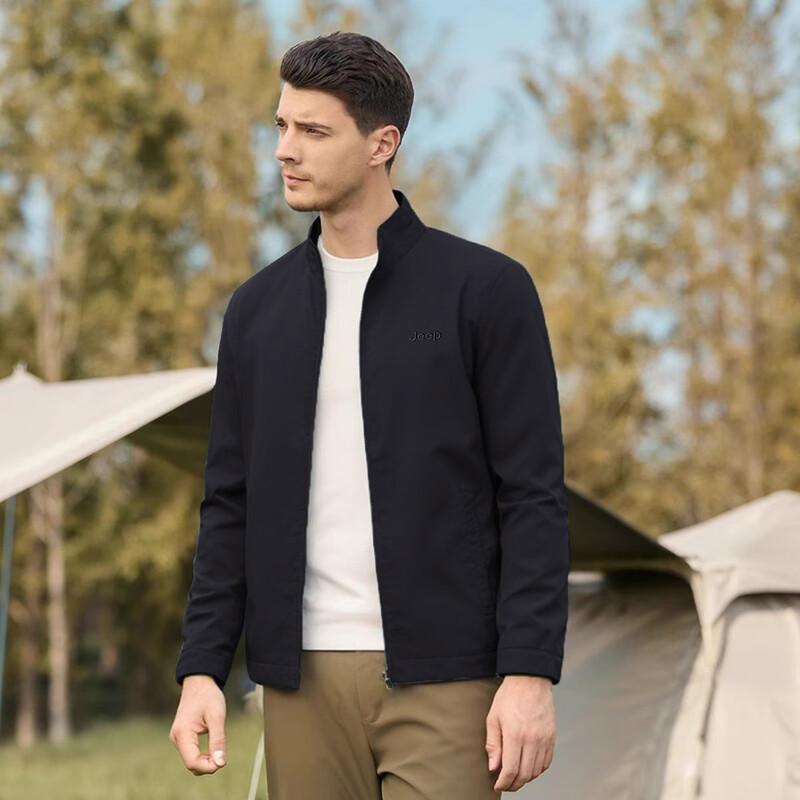 Jeep Men's Autumn Stand Collar Business Casual Jacket