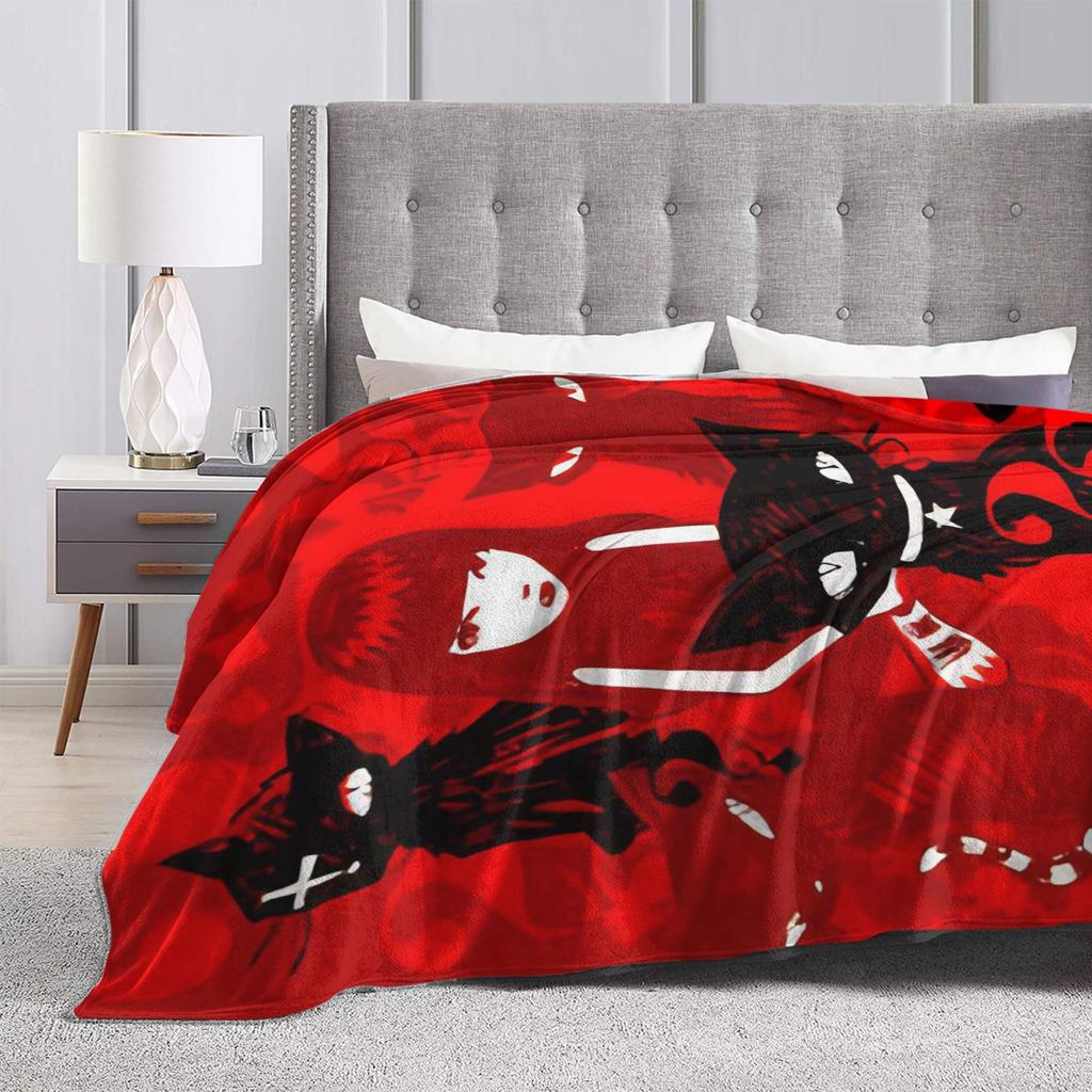 Cartoon E-Emily the Strange Fleece Throw Blanket Cats Blanket for Bed Car Super Warm Quilt,