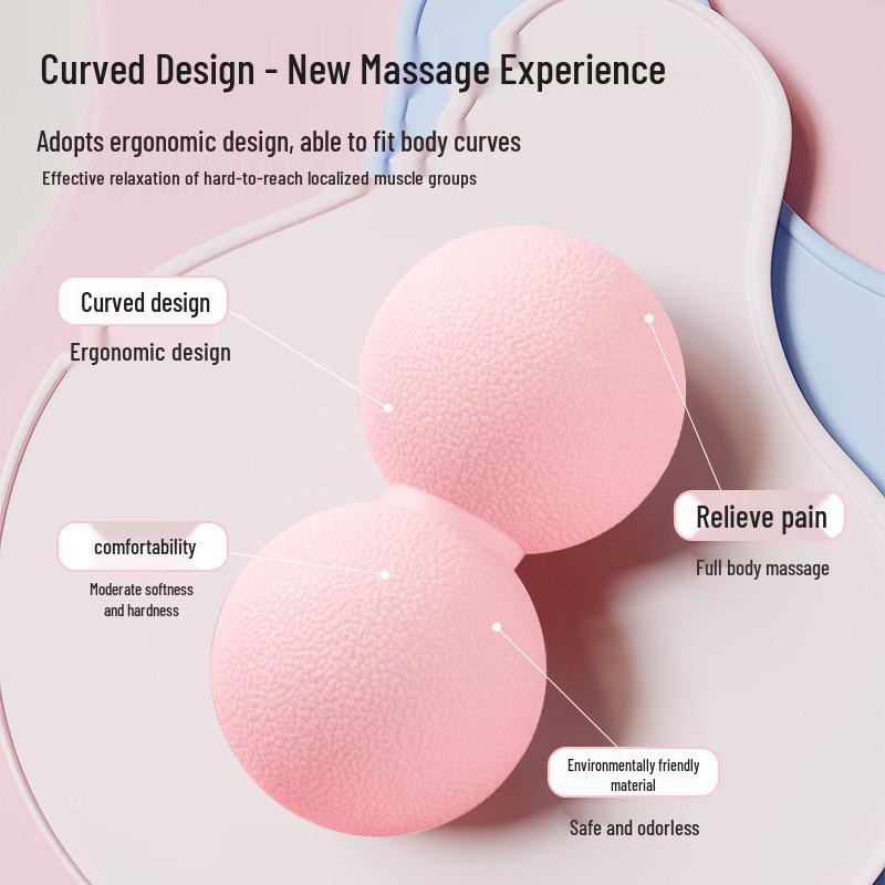 Smooth TPE Fascia Massage Ball for Foot, Shoulder & Neck - Hard Peanut Ball