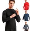 2Pcs/Set Men Warm Outfit O-Neck Long Sleeve Thermal Top High Waist Long Trousers