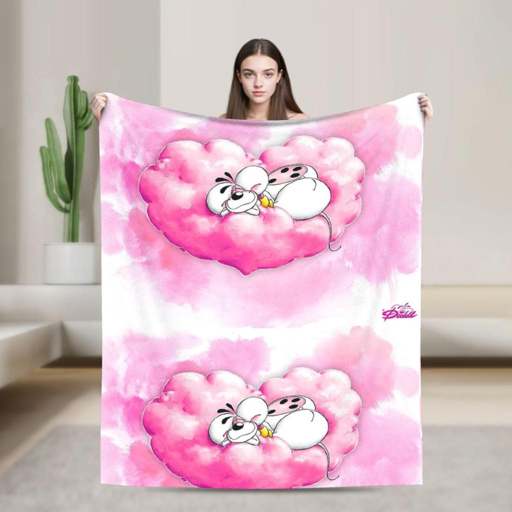 D-Diddles Blankets Flannel Diddl Catoon Soft Throw Blankets for Bedding Couch Bedroom Quilt