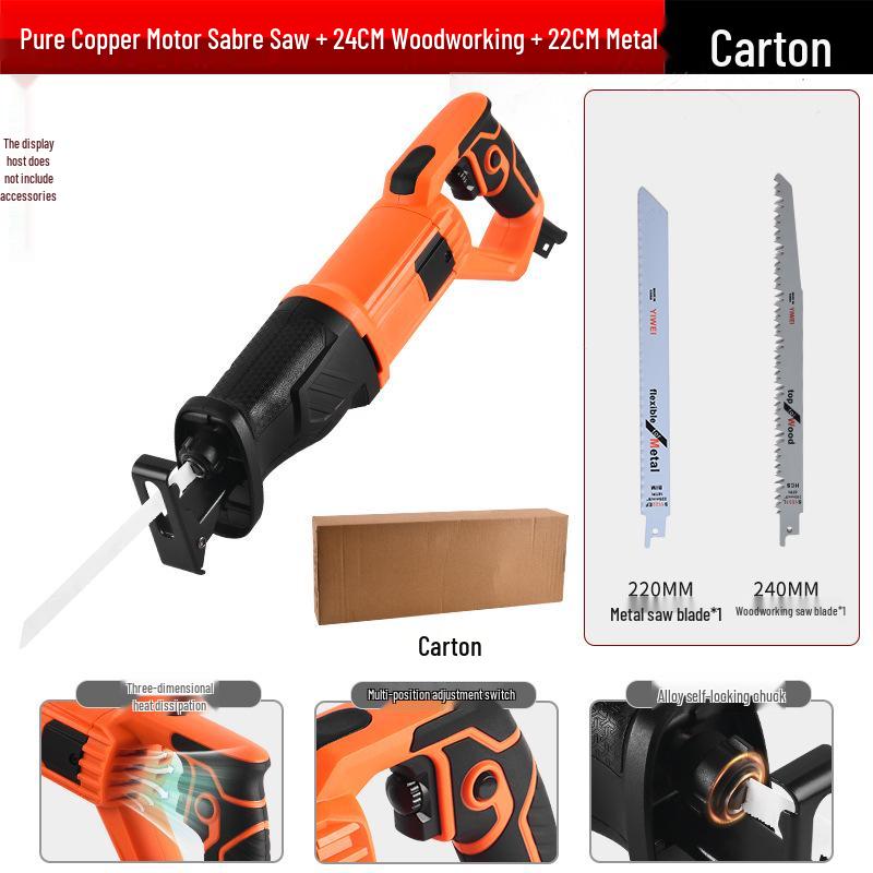 Versatile Handheld Reciprocating Saw for Woodworking, Frozen Meat, and Bone Cutting