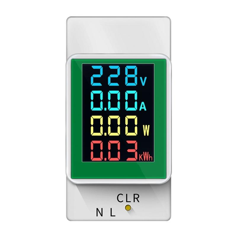 Digital Single Phase Energy Meter Tester ,AC50-300Volt 100A Voltmeter Ammeter Watt Kwh,Din Rail Electricity Usage Meter