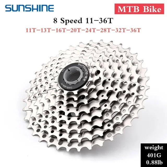 SUNSHINE MTB Cassette 8 Speed 8V K7 11 46 Mountain Bike 8s Freewheel Steel Flywheel Bicycle Sprockets Parts for M310 Tx35