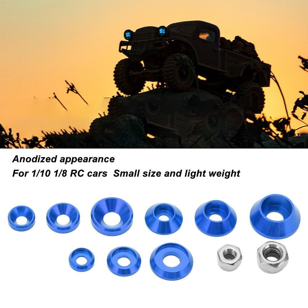 M2.5/M3/M4 RC Screw Washer Kit Aluminum Alloy Flat Washer Set Durable Cup Head Screw  For RC Hobby