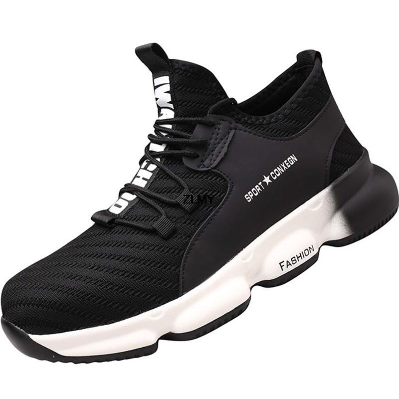 Herren Sicherheits-Sneaker mit Stahlkappe Anti-Quetschschlag Industrielle Arbeitsschuhe Leichte Durchstichsichere Herrenstiefel