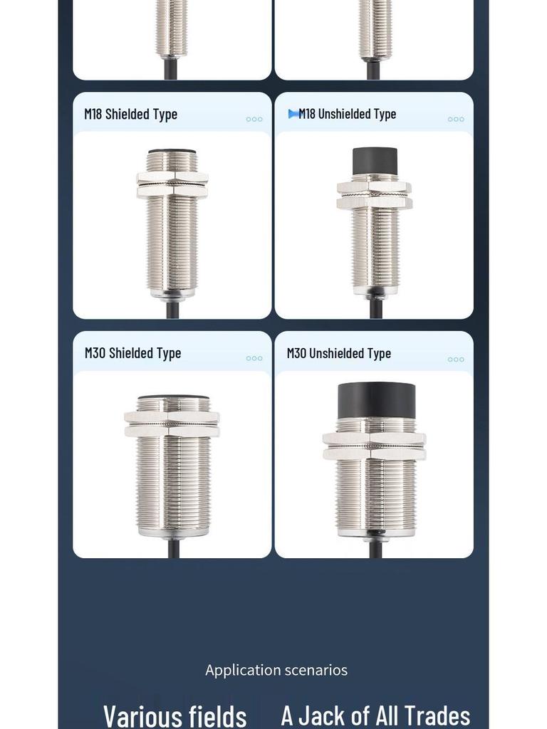 ZanIP68 Waterproof Metal Sensor: Detects Copper, Aluminum, Steel Distance with No Attenuation, NPN Normally Open, PNP