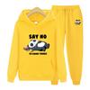 Hooded Sweatshirt Women's Hoodie Say No Men Suit Hoodie Two Pieces Set Autumn Men's Hoodie + Pants Sets