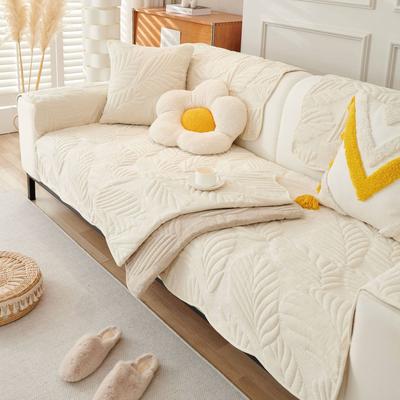 Cuscino per divano stile nordico color crema, universale per tutte le stagioni, antiscivolo, cuscino semplice, copridivano in ciniglia, copritelo