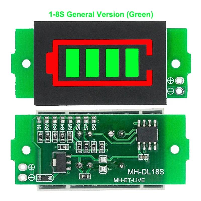 1S 2S 3S 4S Single 3.7V Lithium Battery Capacity Indicator Module 4.2V Blue Display Electric Vehicle Battery Power Tester Li-ion
