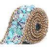 0.5M Crystal Rhinestones Ribbon, DIY Artificial Mesh Wrap Roll Chain Trim Banding Applique for Wedding Party Floral Arrangements(#02)