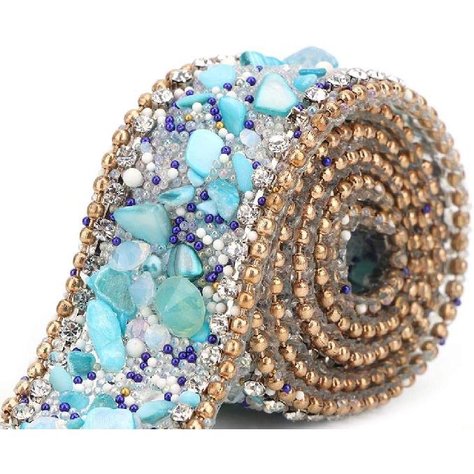 0.5M Crystal Rhinestones Ribbon, DIY Artificial Mesh Wrap Roll Chain Trim Banding Applique for Wedding Party Floral Arrangements(#02)