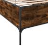 Bed Frame Smoked Oak 90 x 200 cm Wood Based Material and Metal