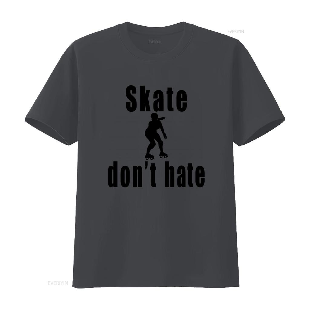 Skate Dont Hate Roller Derby T Shirt for Skating Club Girls Vintage Washed Comfortable Stretched Top For Everyday Wear