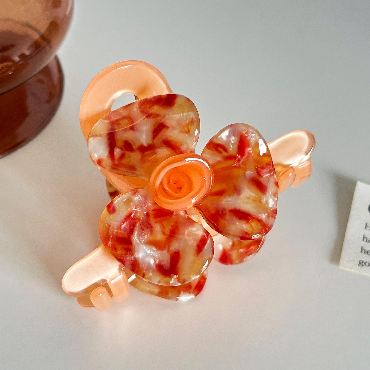 

Stylish Hair Floral Claw Clips For Effortless Fashionable Looks Perfect For Wear Everyday Orange8cm