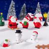 Cute Snowman Santa Claus Ornament Christmas Decoration Creative Diy Desktop Small Ornament Miniature Figurines Xmas Gifts