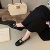 Niche design retro square head Mary Jane shoes ballet shoes flats autumn with skirt single shoes women's shoes