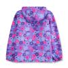 Girls' Candy Color Waterproof Windbreaker Jacket: Hooded, Breathable, Fleece-Lined, Printed.