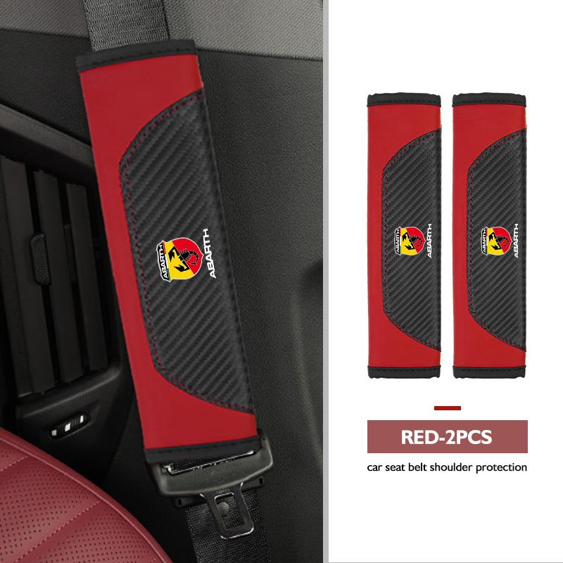 For Abarth Car Seat Shoulder Belt Cover Safety Belt Protector Pad Auto Interior Accessories FIAT 500 Doblo Tipo FR Panda Argo