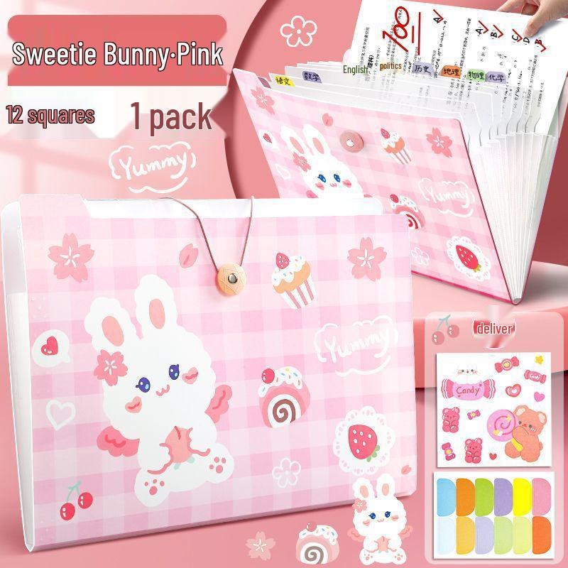 Large-Capacity A4 Accordion Folder: Multi-Layer Student Test Paper Organizer & Subject File Bag