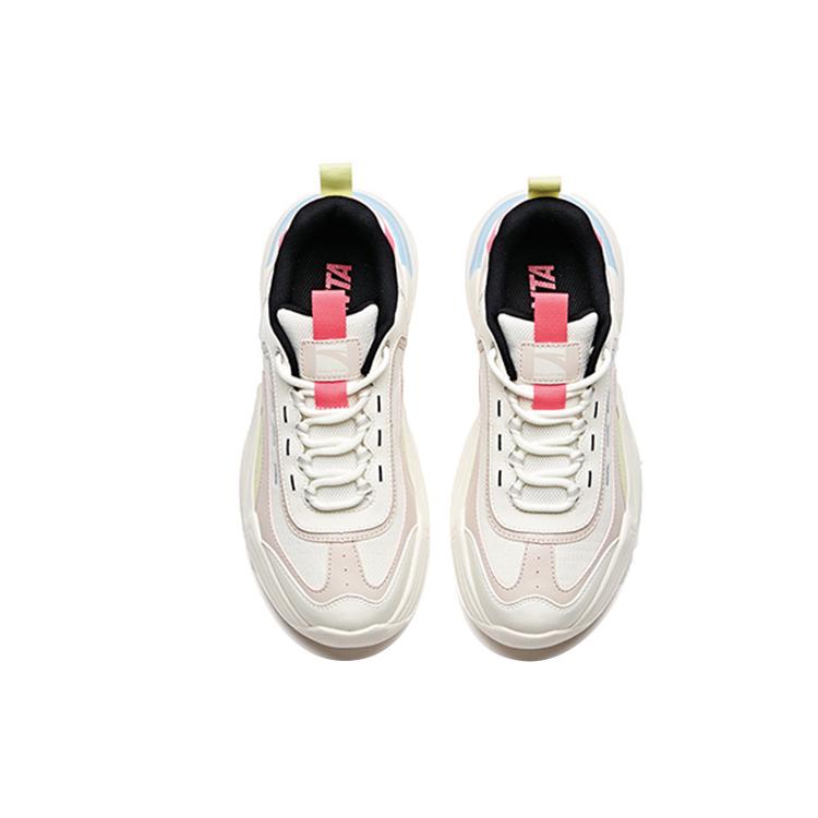New Anta Life Collection Cushioning Anti-Slip And Wear-Resistant Low-Top Chunky Sneakers Women's White Black Pink 92938862-9