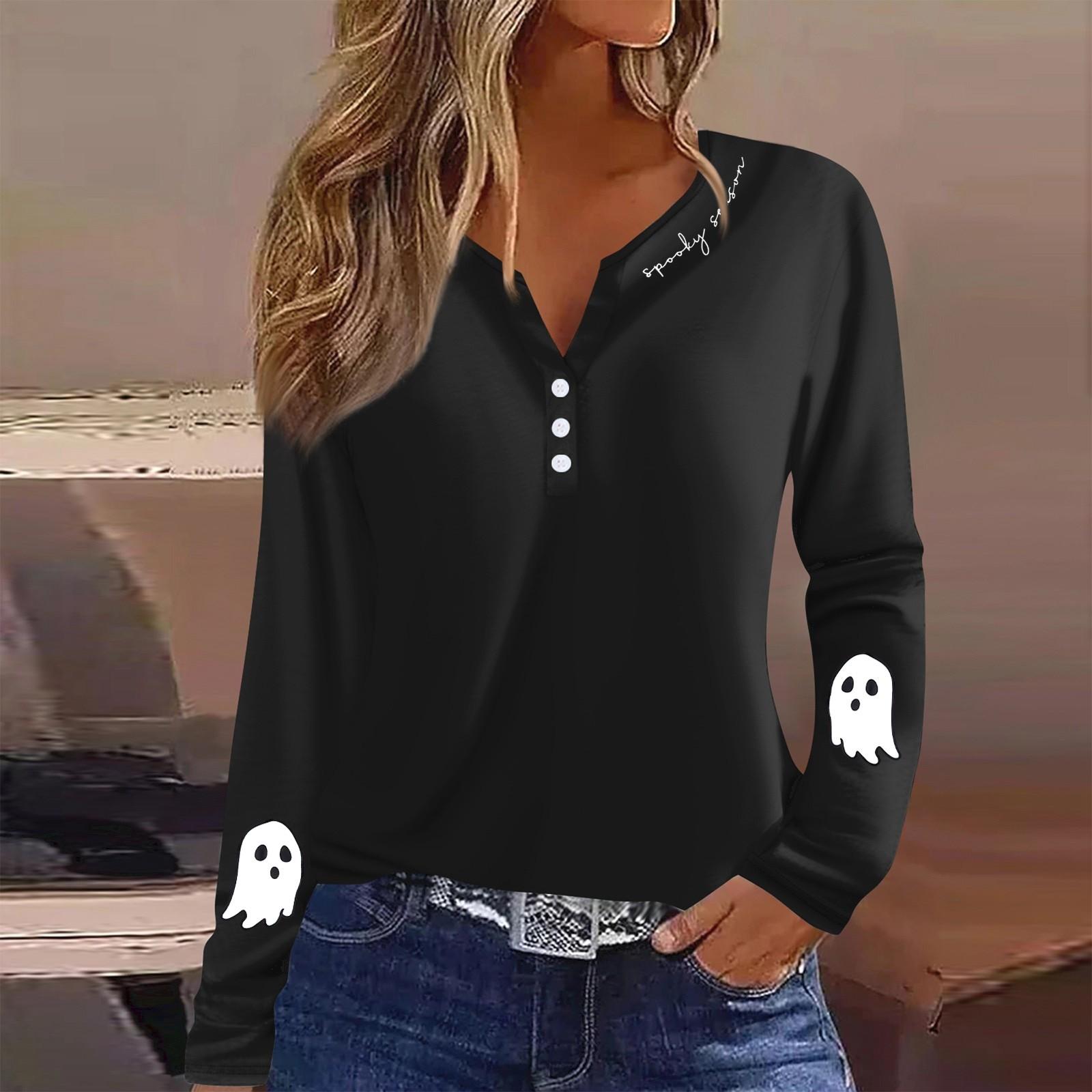 

Жен. Футболка Футболка Пуговицы Цветочный принт Длинный рукав Повседневные Выходные Мода Классический Классический V-образный вырез Обычный Топ XL чёрный