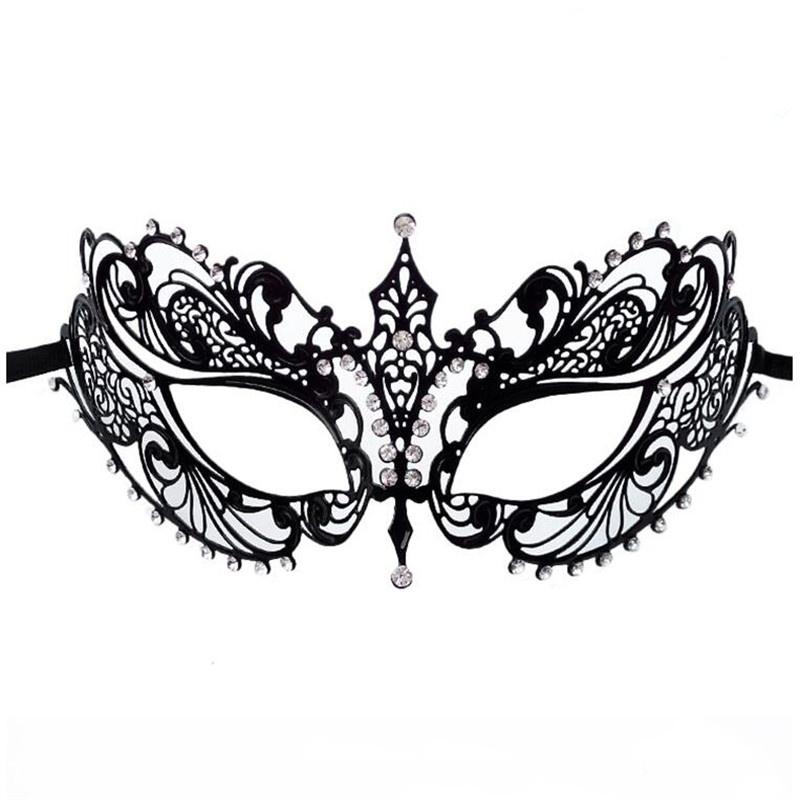 Halloween Costume Party Dress Princess Mask Venice Metal Rhinestone Half Face Mask