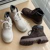 Outdoor high-top desert boots big head thick-soled Martin boots heightening boots hiking shoes locomotive boots shoes