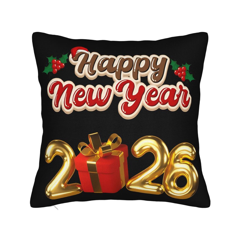 67 Happy New Year 2026 Donut Pillow Cover Morden Pillow Case For Office Car Home Decor Soft Cushion Cover Birthday Present