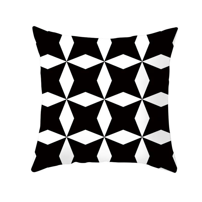 Creative Black and White Striped Geometric Pattern Living Room Sofa Car Cushion Cover Luxury Home Decoration Pillow Cover