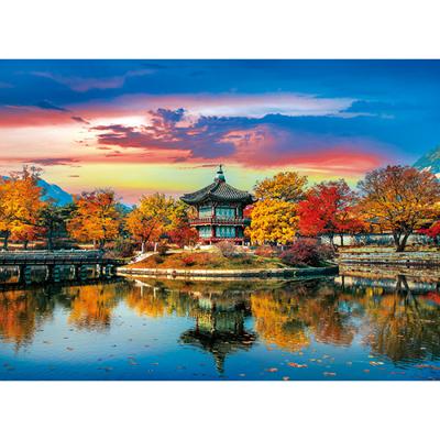 500-teiliges Puzzle – Hyangwonjeong im Gyeongbokgung-Palast, herbstlich gefärbt, beliebtes koreanisches Puzzle