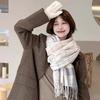 2025  Autumn And Winter Women'S Scarf Atmosphere Plaid Korean Style Versatile Neck Scarf Thick Warm