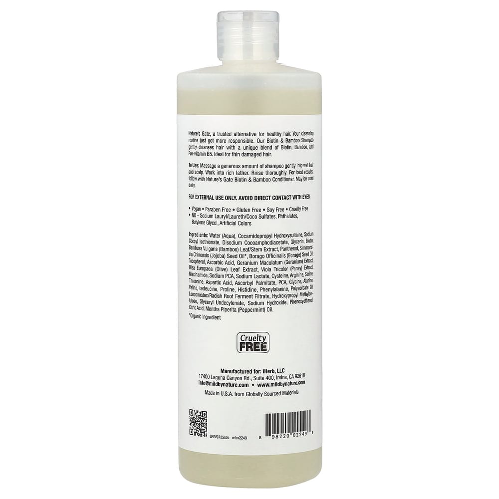 Nature's Gate Biotin & Bamboo Shampoo for Thin Hair, 473ml (16 fl oz)