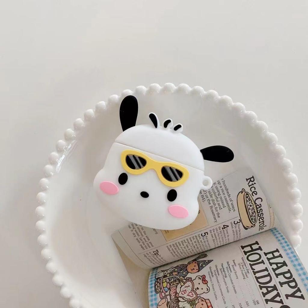 Cartoon Sunglasses Pacha Dog Funny AirPodspro1 Apple 1/1/1 Generation Headphone Case Bluetooth Protective Case Applies