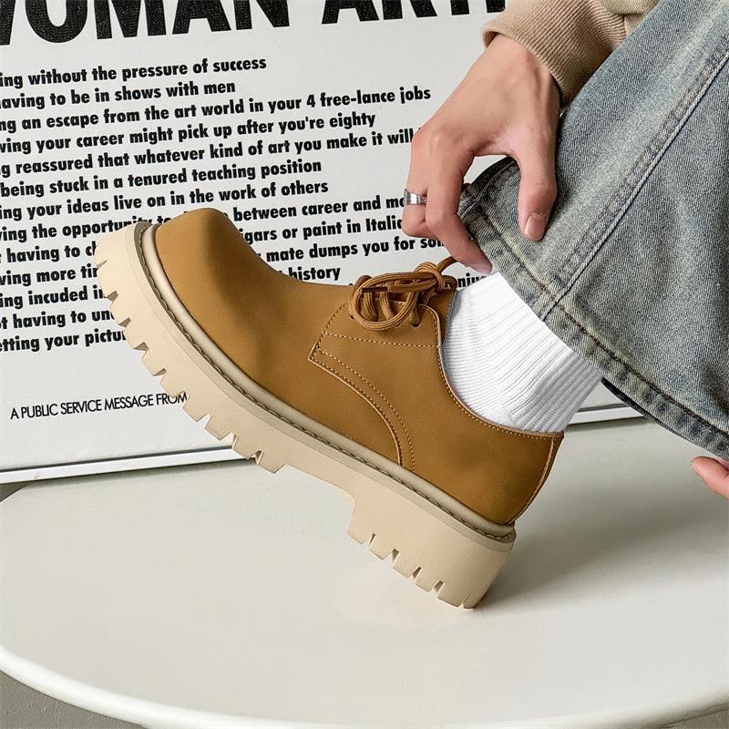 Scarpe con suola spessa da uomo Tendenze Stili di design britannici Outdoor strada Quotidiano Festa Scarpe per aumentare l'altezza per adulti 38-46