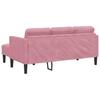 Sofa Set with Cushions Pink Polyester